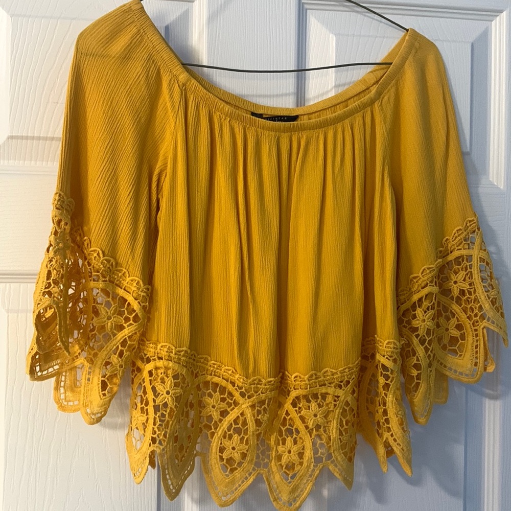 Yellow off the shoulder top